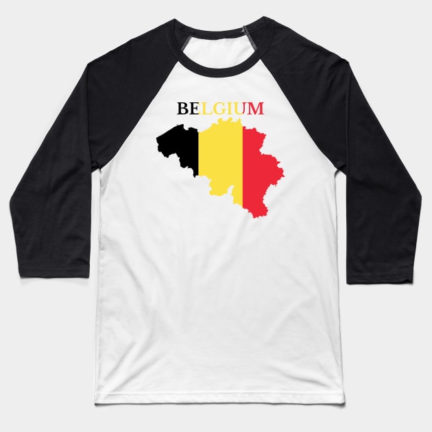 Belgium flag map Baseball T-Shirt by maro_00